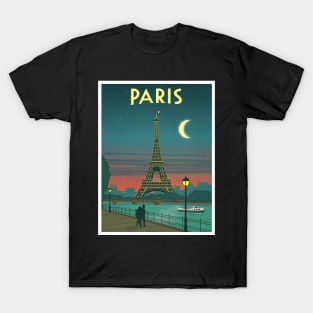 Paris France Eiffel Tower on Seine River at Sunset  Print T-Shirt